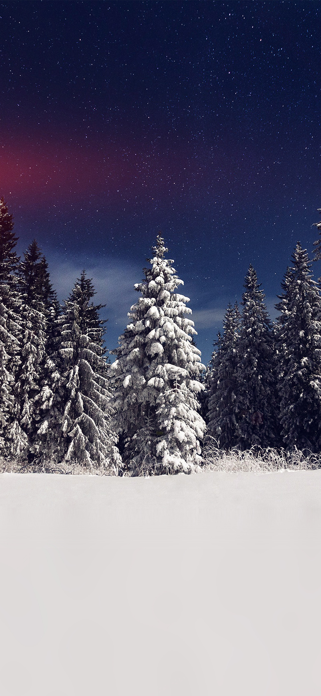 iPhone X wallpaper. snow winter wood mountain sky star night flare