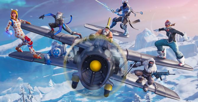 Aircraft, 2018 fortnite, winter wallpaper, HD image, picture, background, d43e72