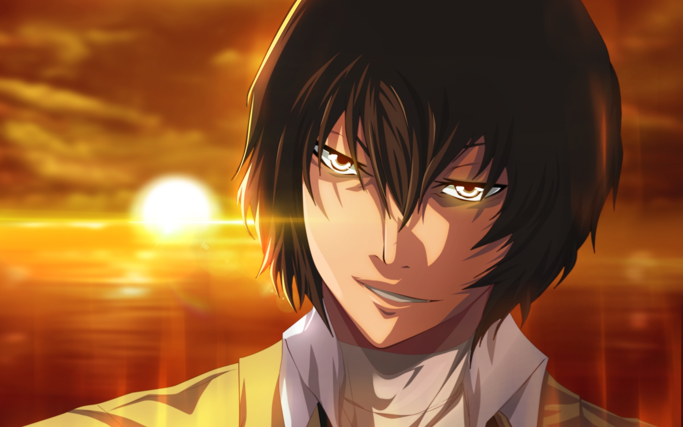 Download wallpaper Osamu Dazai, manga, Bungostraydogs, bright sun, Armed Detective Company, Dazai Osamu, Bungostraydogs characters for desktop with resolution 2880x1800. High Quality HD picture wallpaper