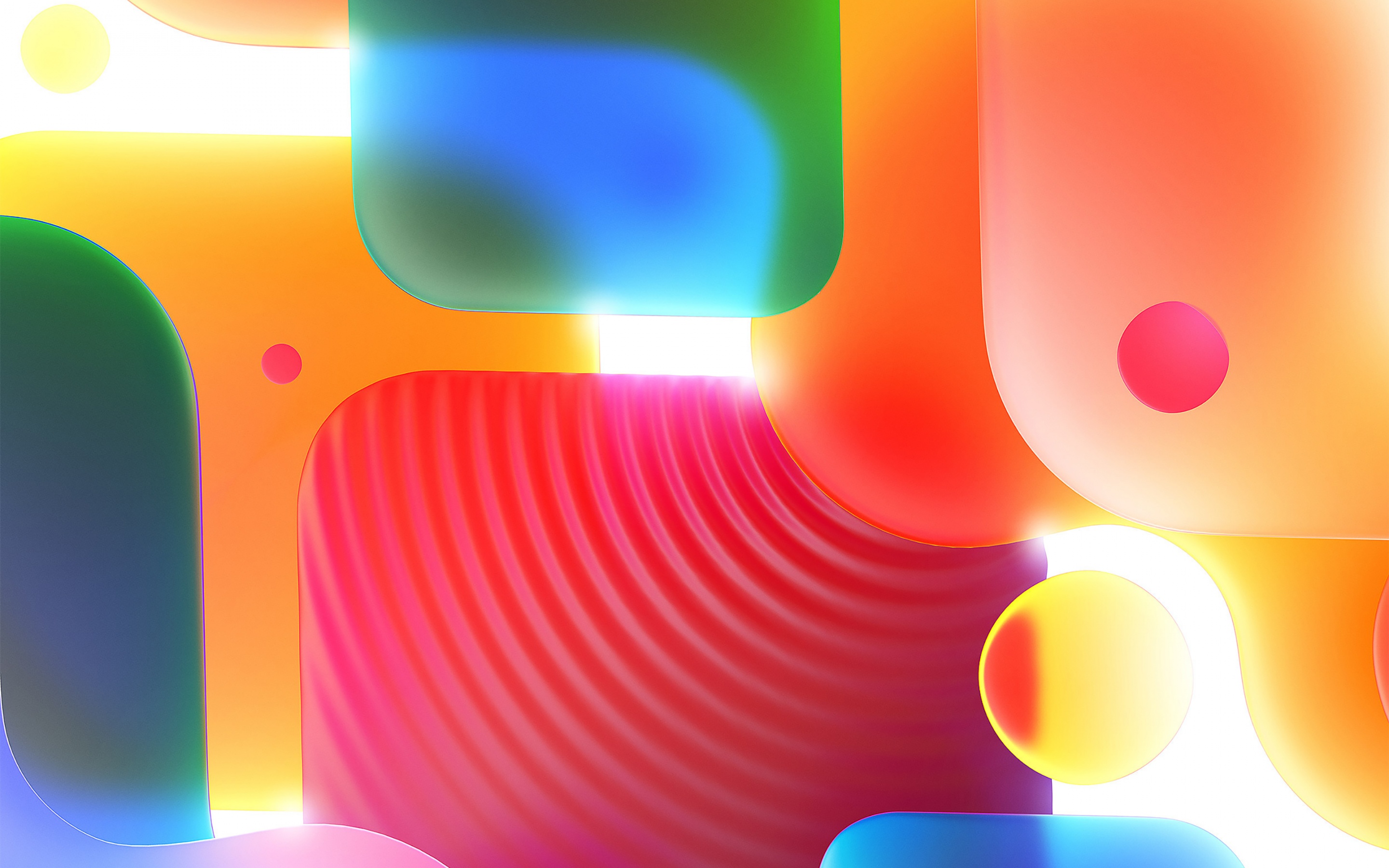 Shapes Wallpaper 4K, Colorful, 3D, Gradients, Light, Glow, Aesthetic, Abstract