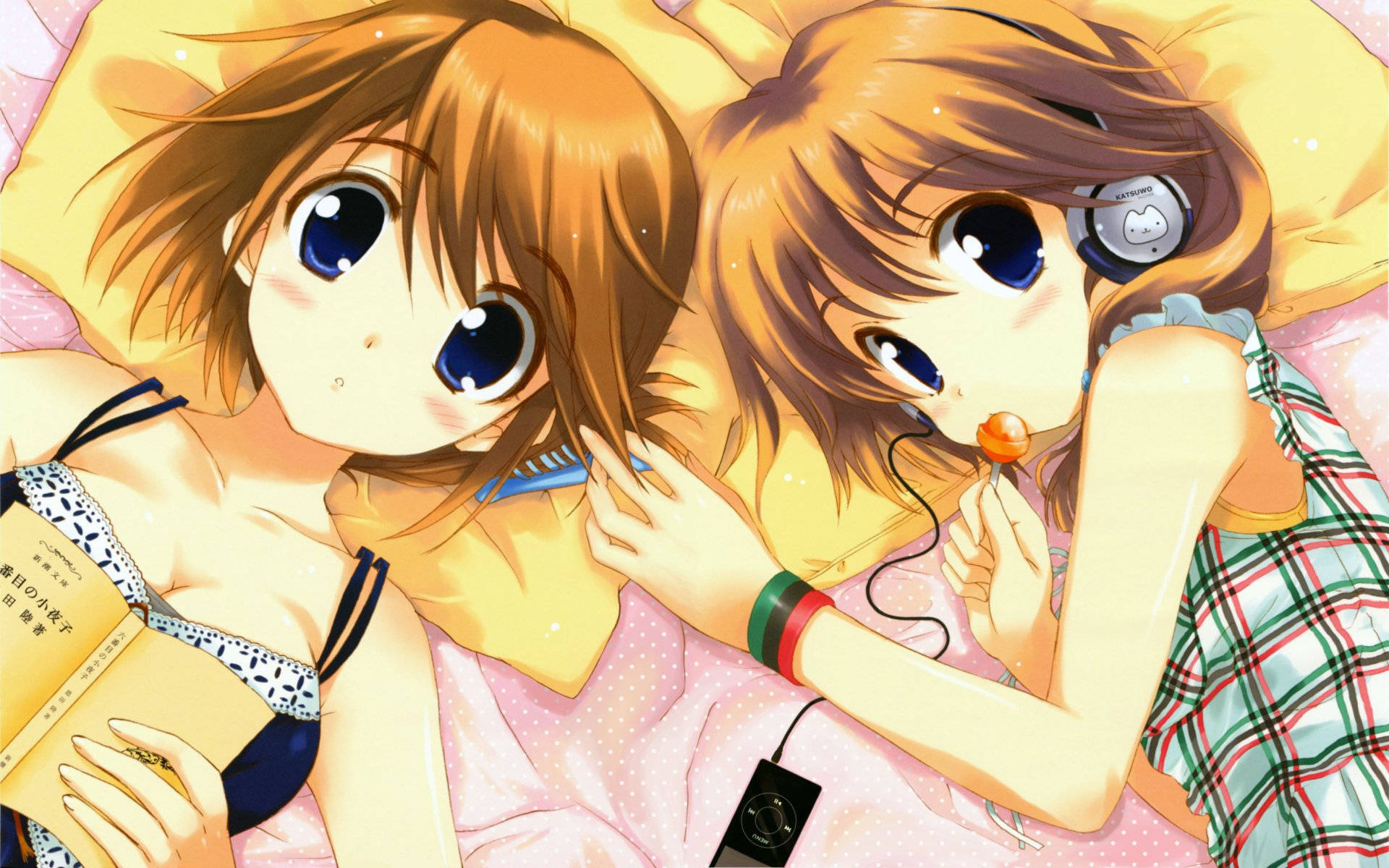 Download Cute Anime Best Friend Sleepover Wallpaper