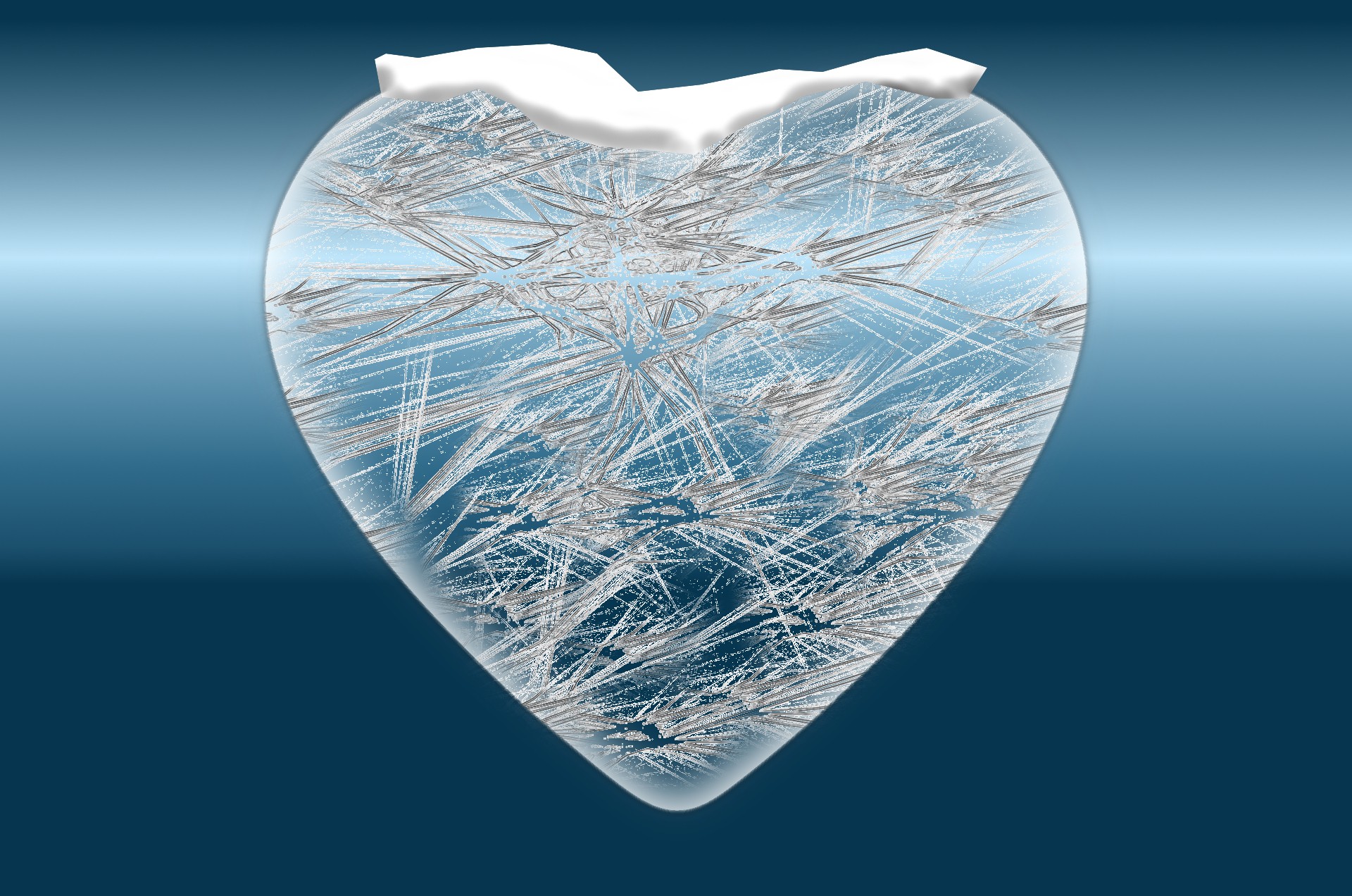 Heart, cold, ice, frost, snow