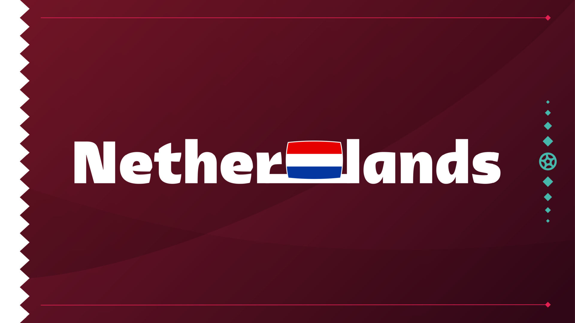 netherlands flag and text on 2022 football tournament background. Vector illustration Football Pattern for banner, card, website. national flag netherlands
