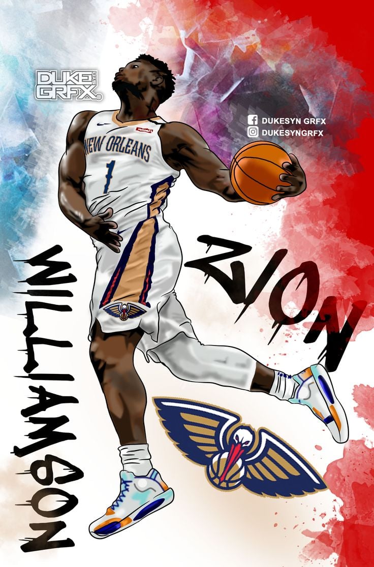 Zion The Lion ¹. Basketball photography, Nba picture, Basketball posters