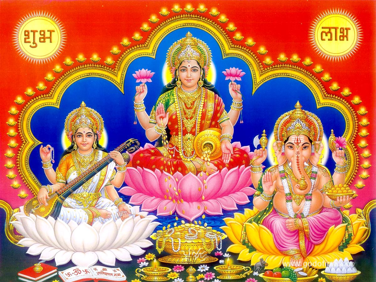 Laxmi Ganesh Saraswati Wallpaper Free Download