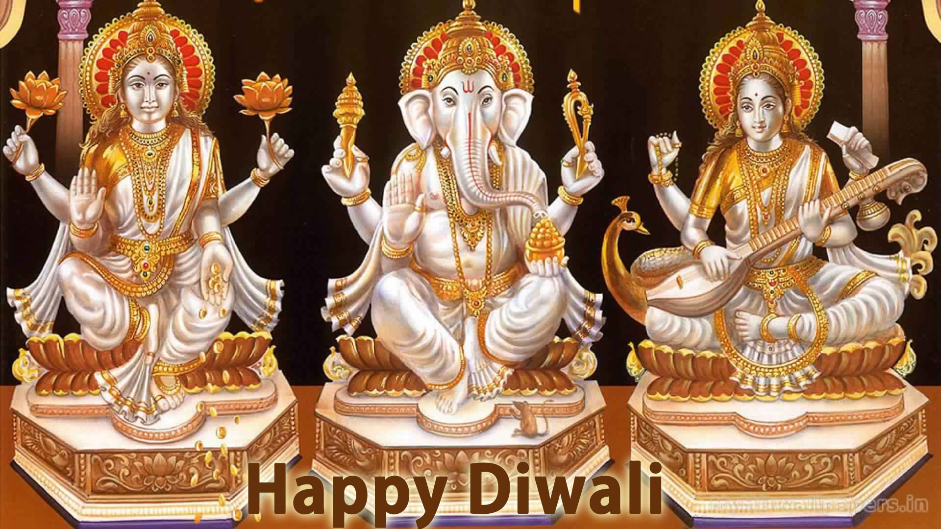 Ganesh Lakshmi Saraswati HD Wallpaper