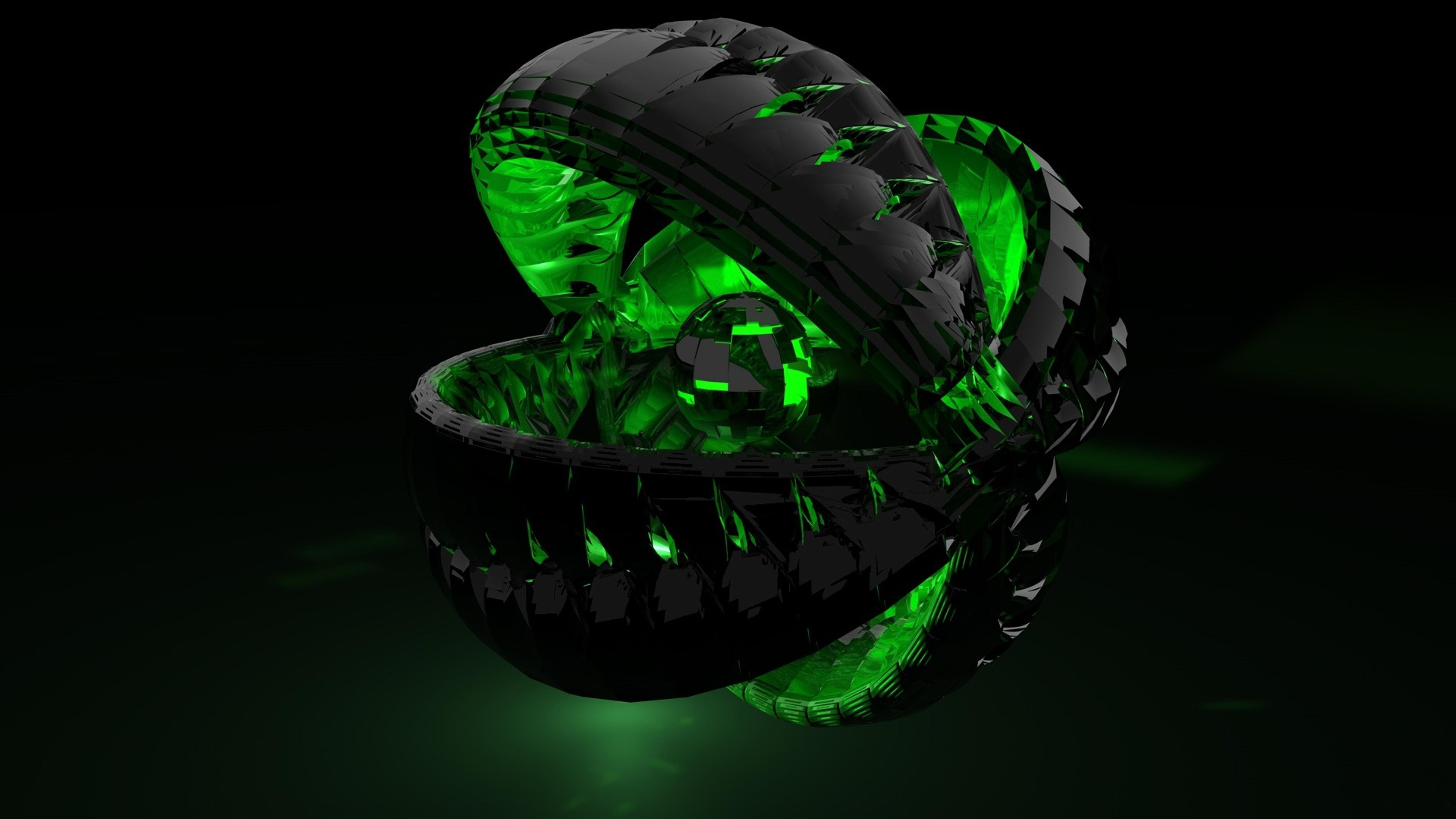 3D digital green ball