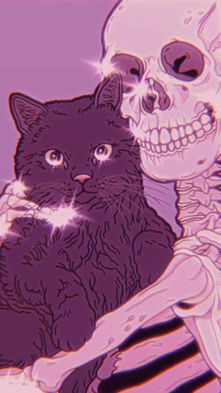 Skeleton w/ cat