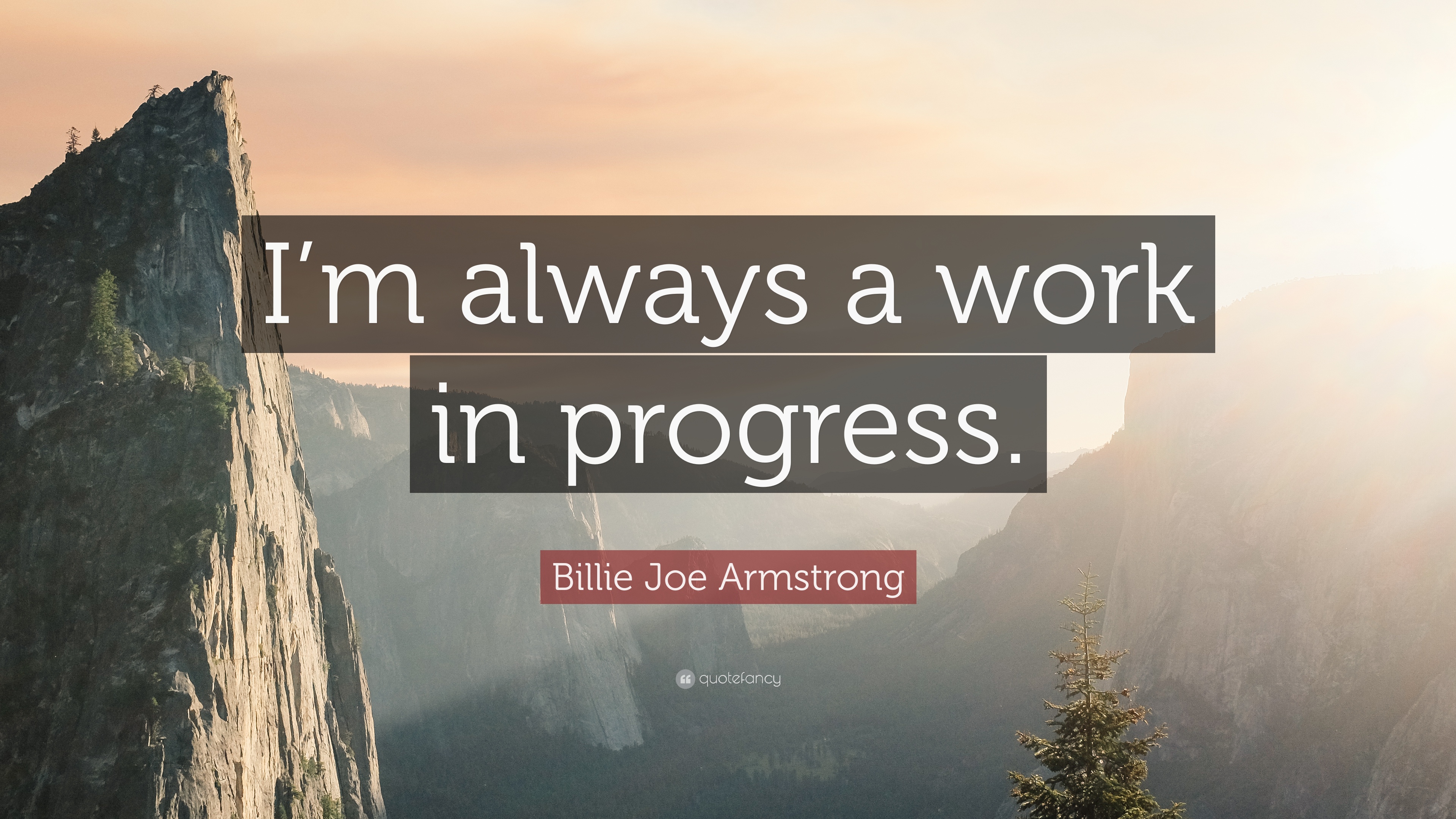 Billie Joe Armstrong Quote: “I'm always a work in progress.”