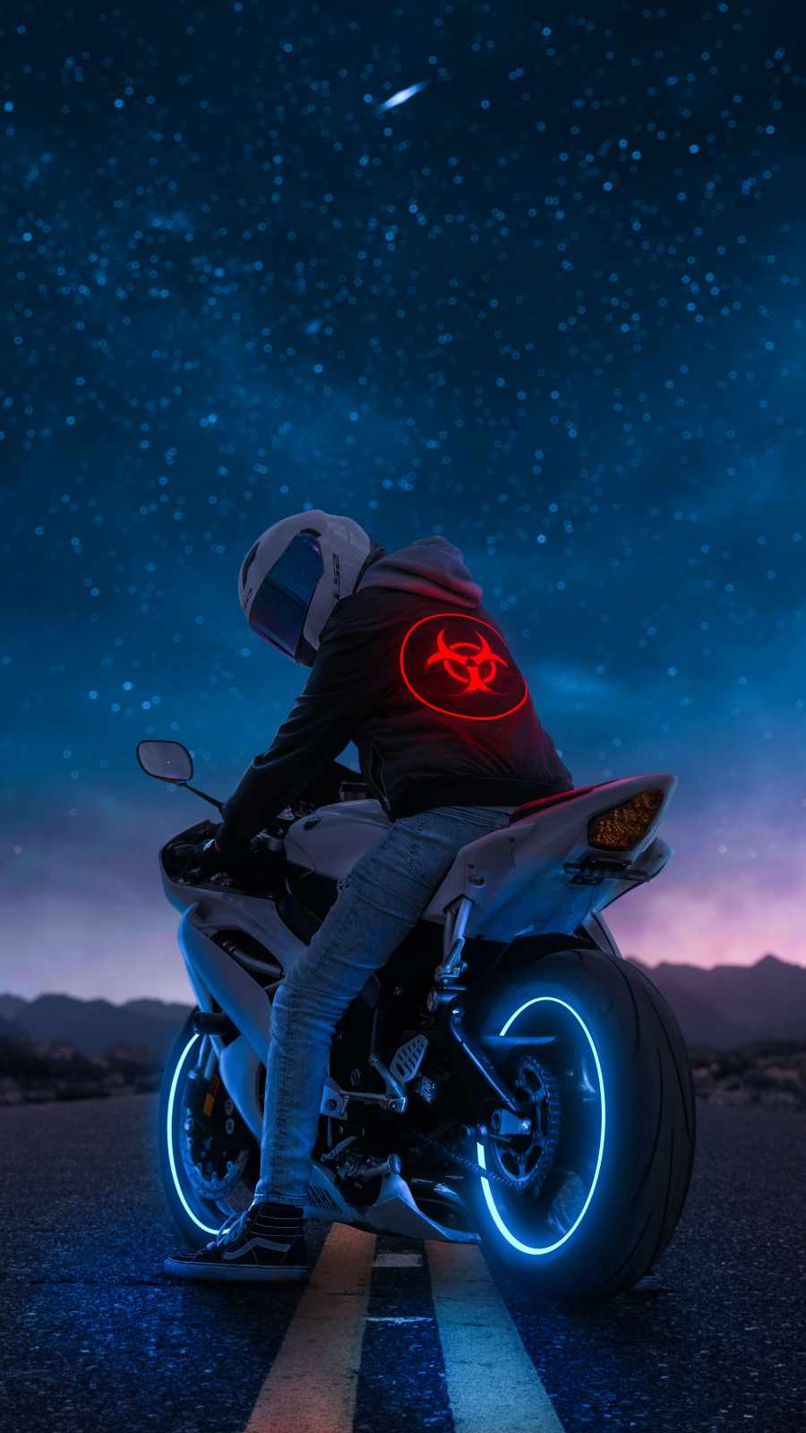 Neon Biker Wallpaper, iPhone Wallpaper