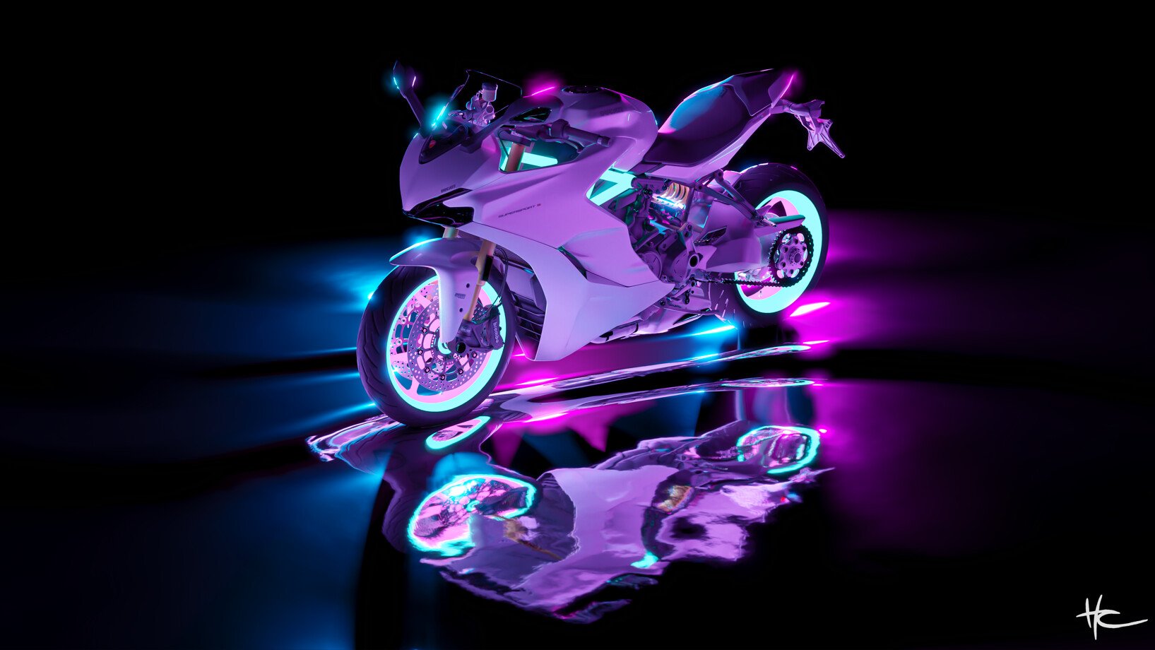 Neon Motorbike