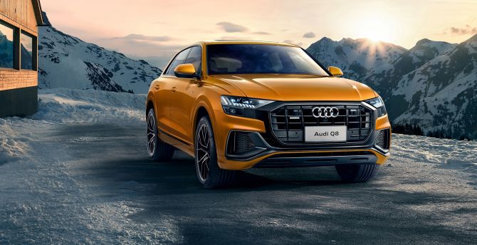 Wallpaper audi q8, orange suv, car desktop wallpaper, HD image, picture, background, 149771