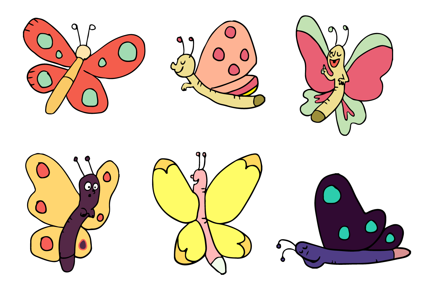 Cartoon Butterfly Vector Art, Icon, and Graphics for Free Download