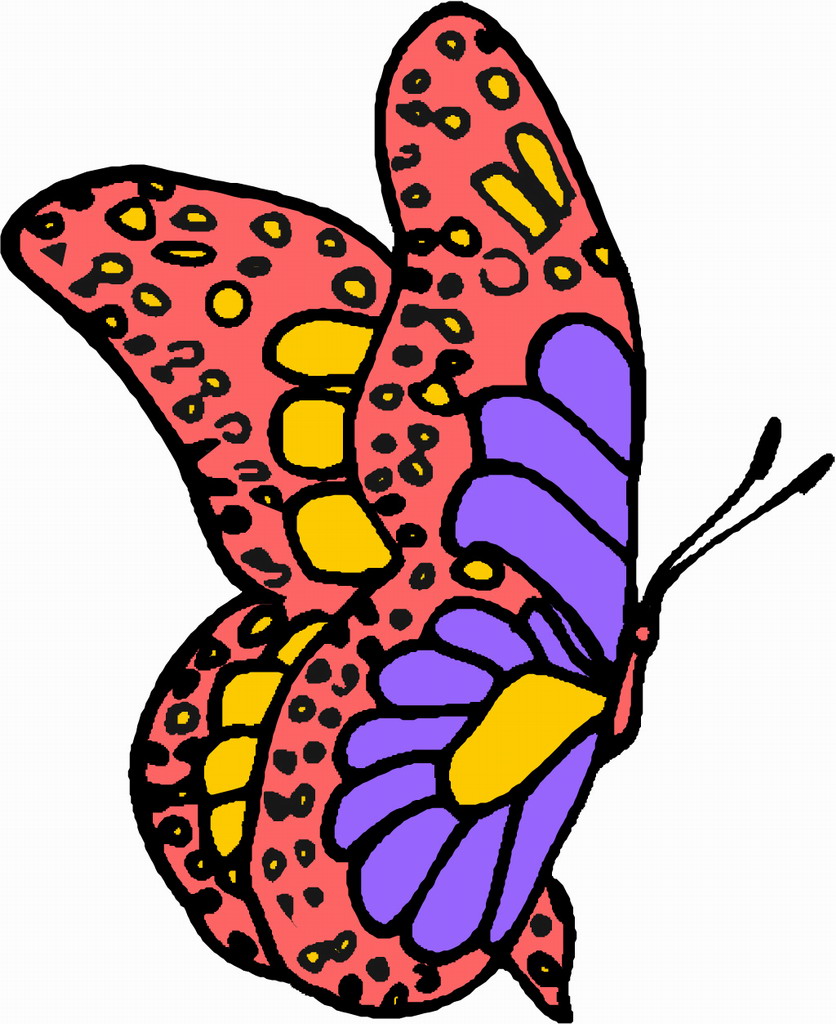 cartoon HD red butterfly