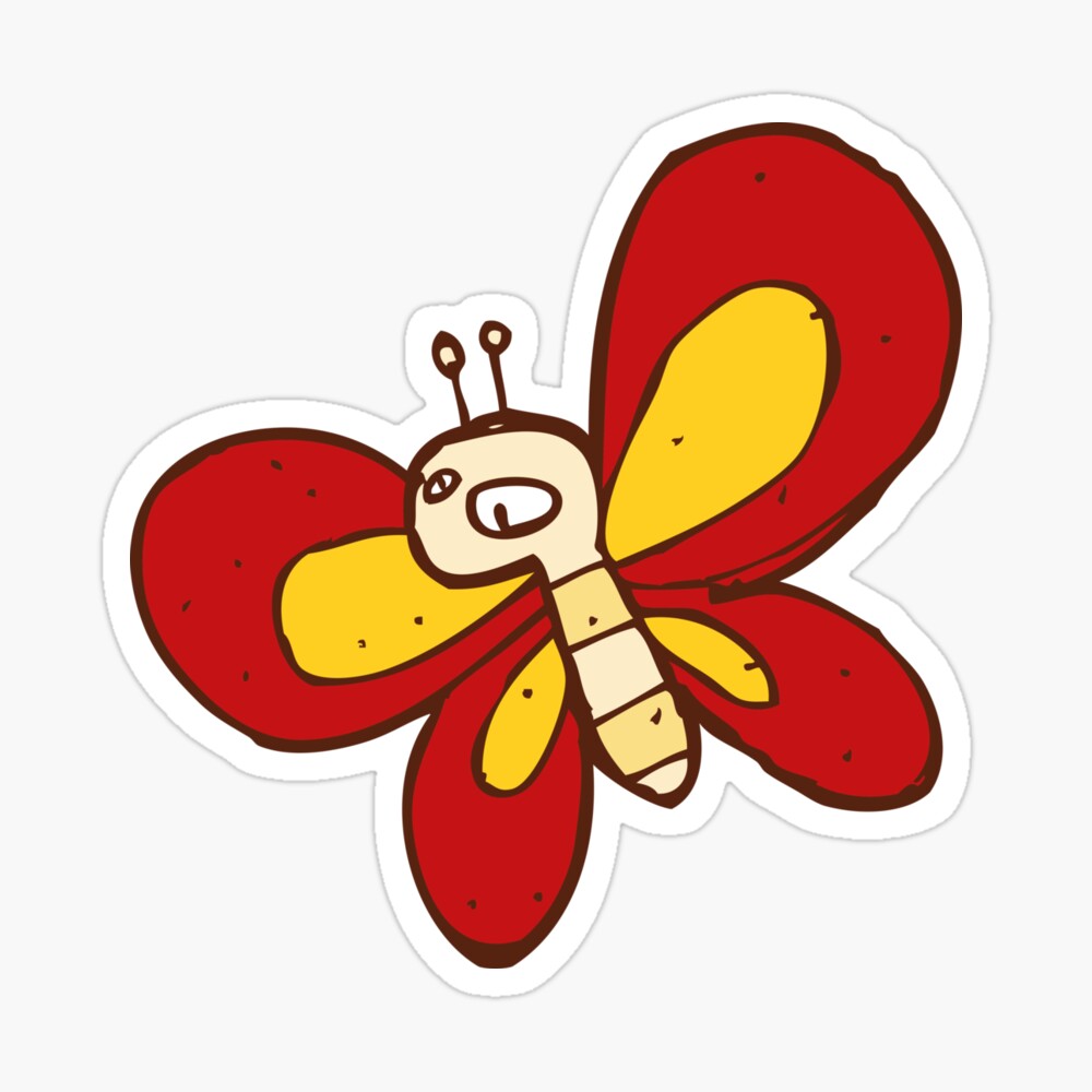 Cute funny cartoon butterfly Poster