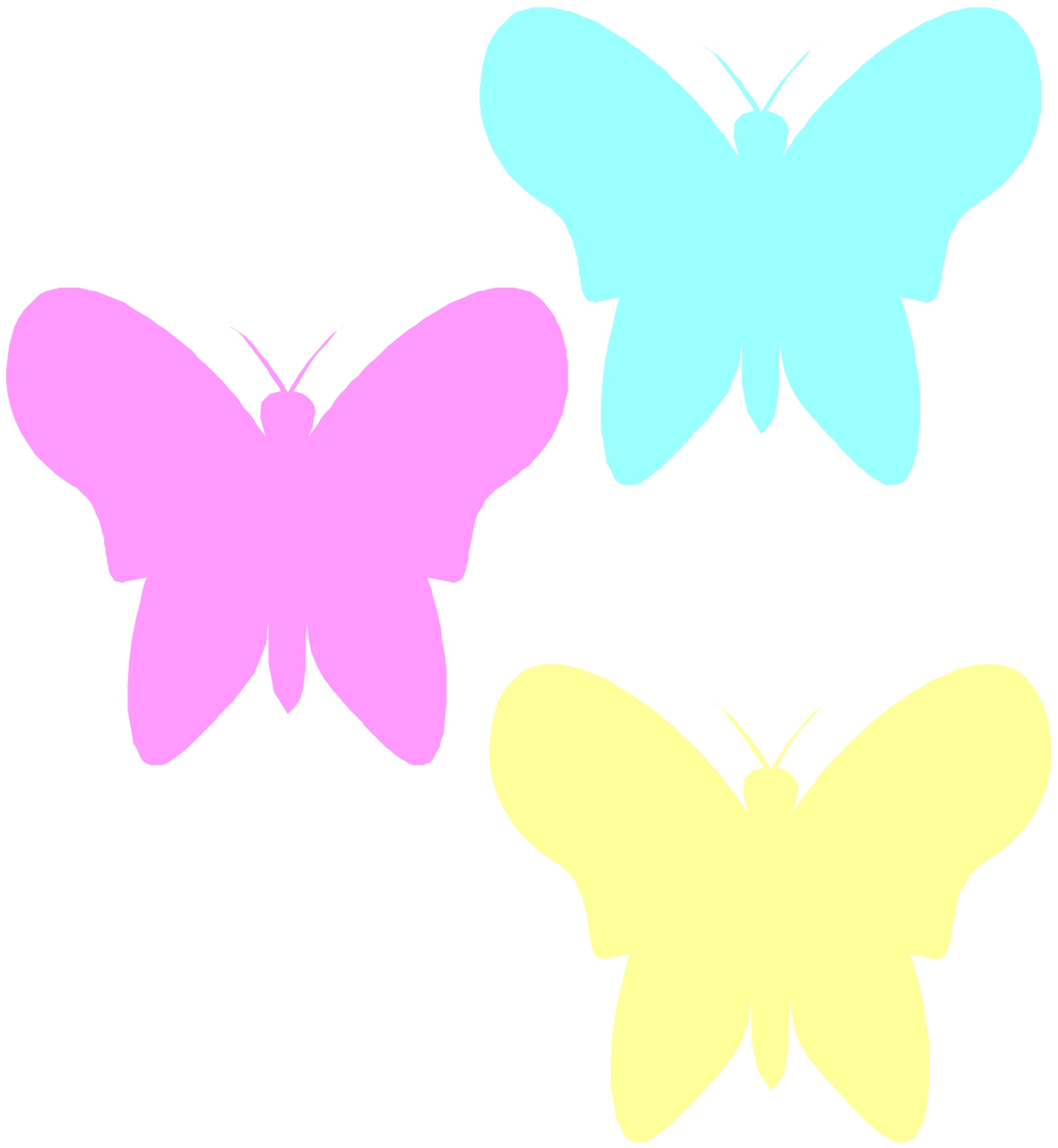 cute pastel butterfly clipart