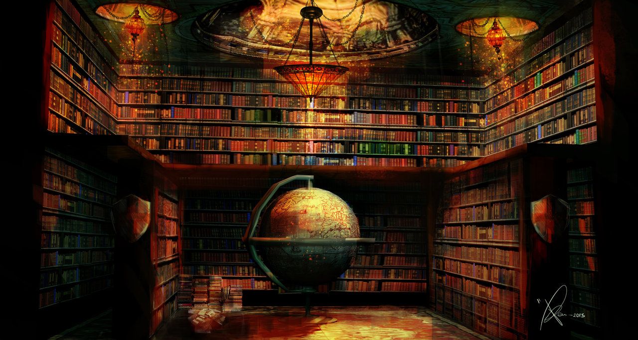 magic library wallpaper