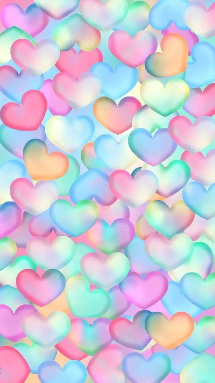 Pastel Rainbow Heart Wallpaper
