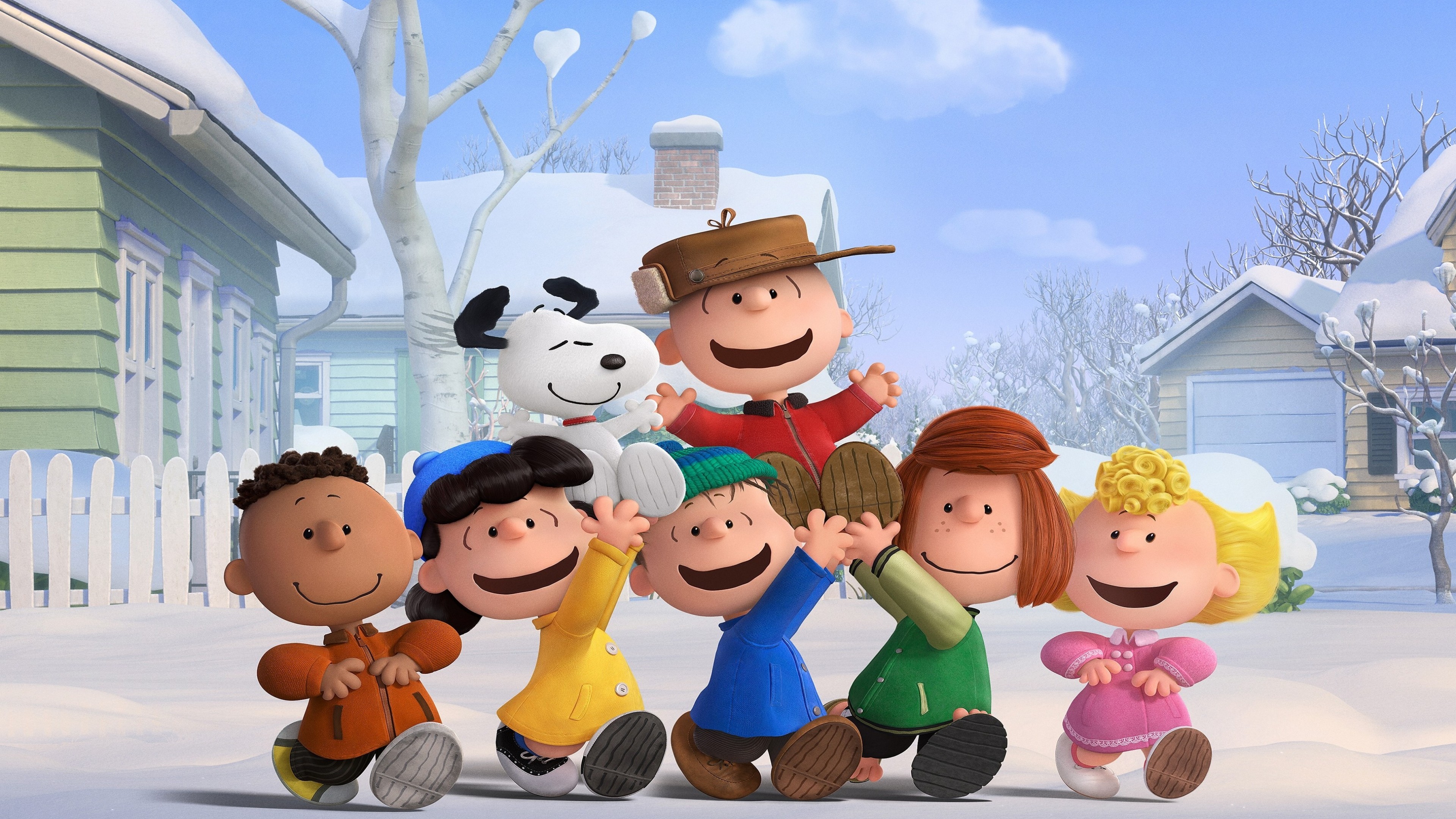 Wallpaper The Peanuts Movie, Snoopy, Charlie Brown, winter, friends, Movies