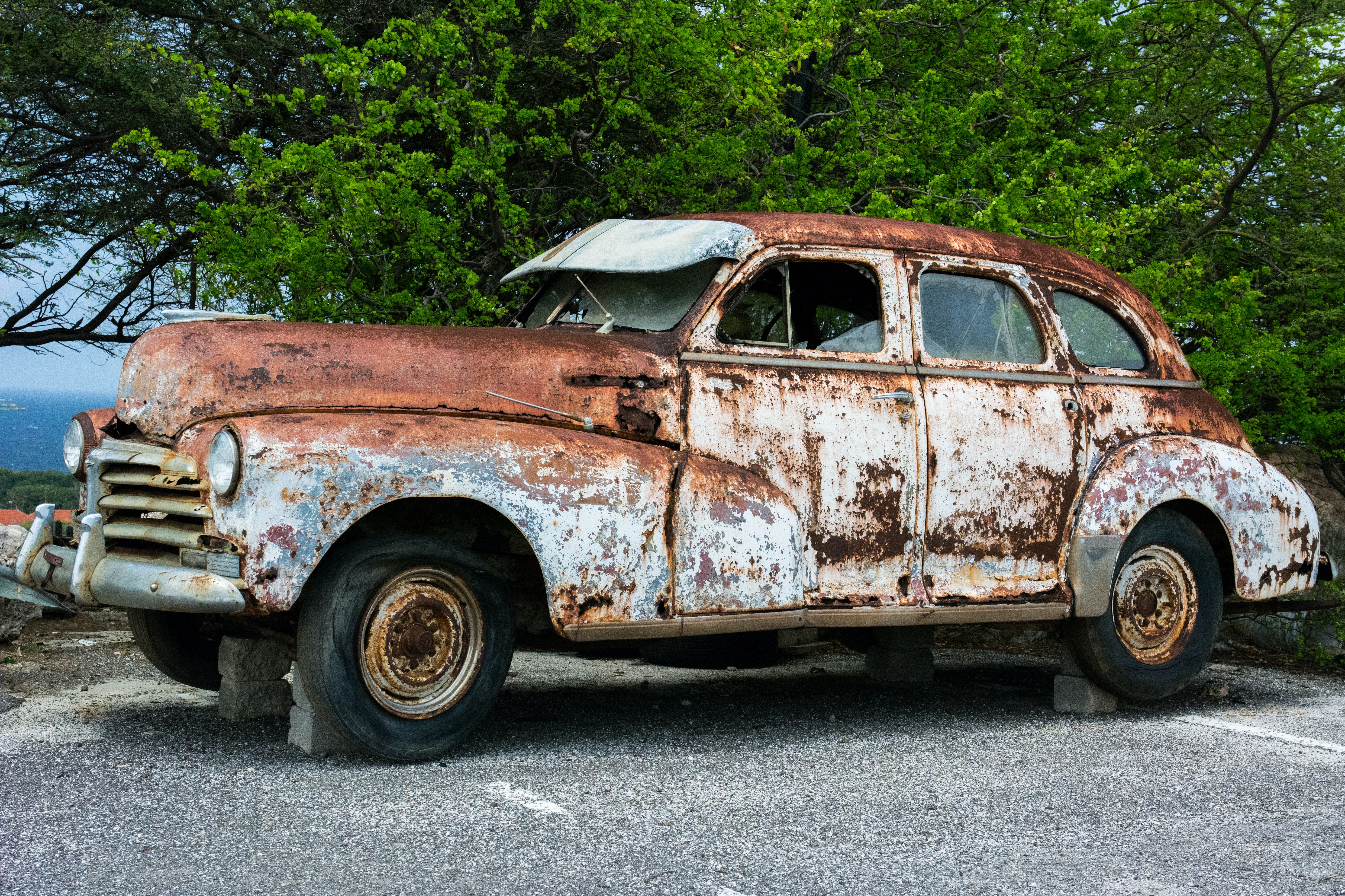 Classic Brown Vehicle Parked Beside Trees · Free