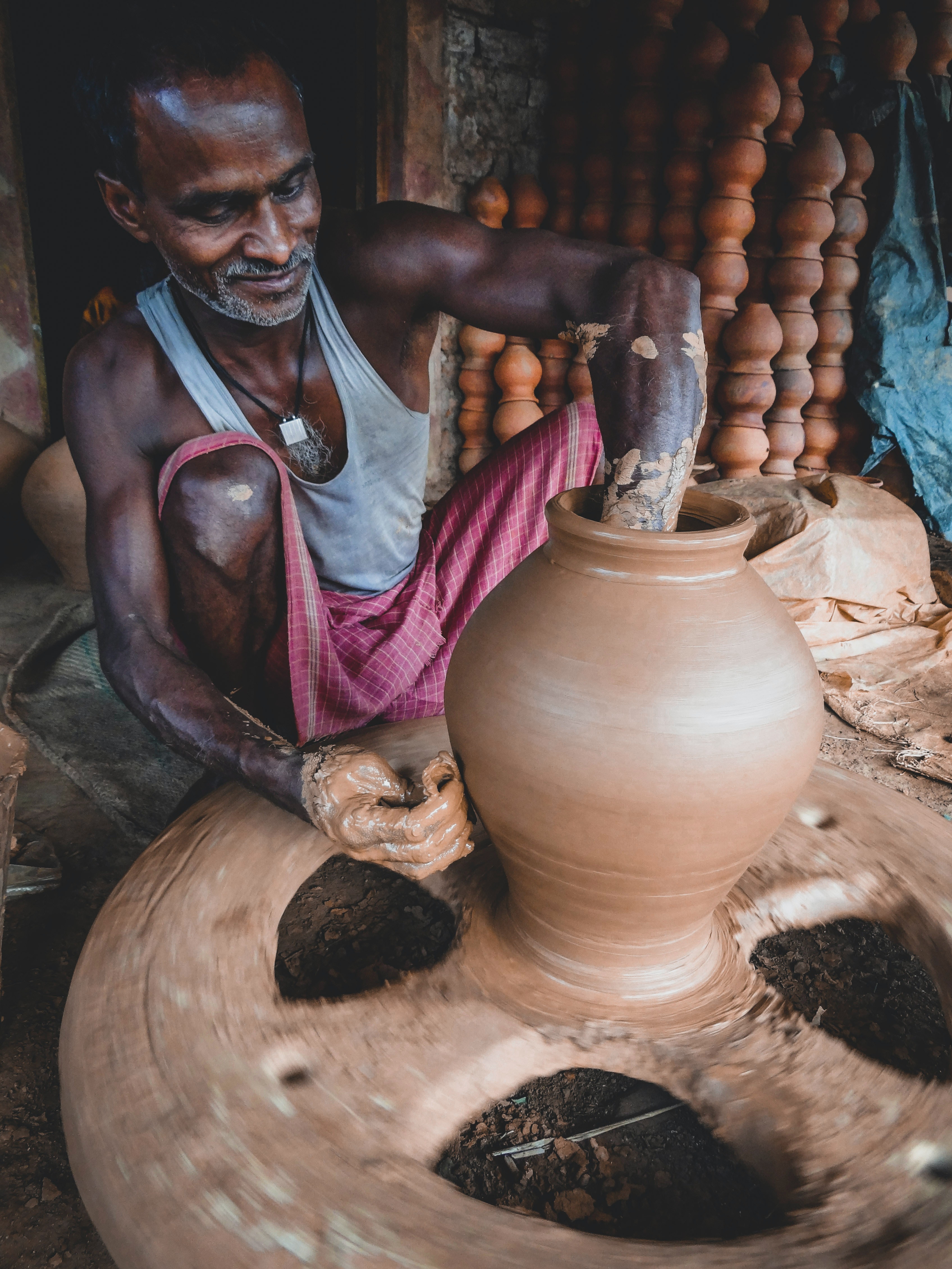 Man Making Clay Pot · Free