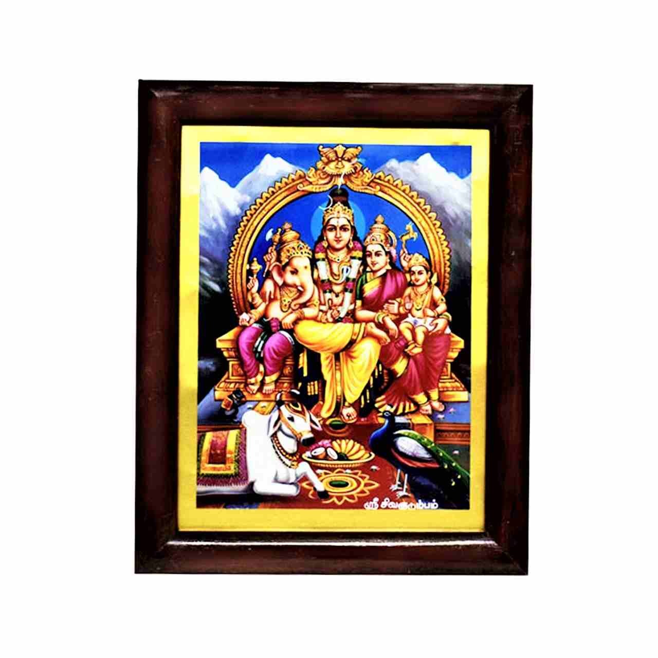 Handicraft Lord Shiva Family Photo for Pooja and Wall