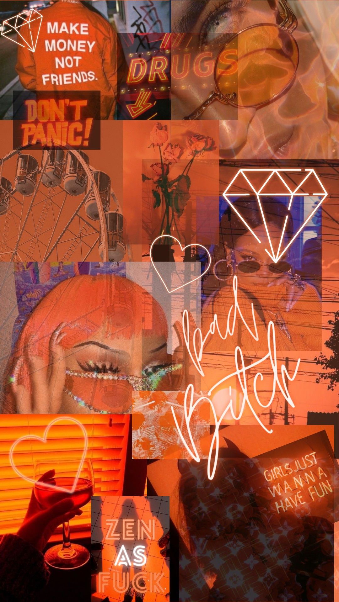 ✨Orange Baddie Aesthetic Wallpaper✨. Bad girl wallpaper, iPhone wallpaper vintage, Orange wallpaper