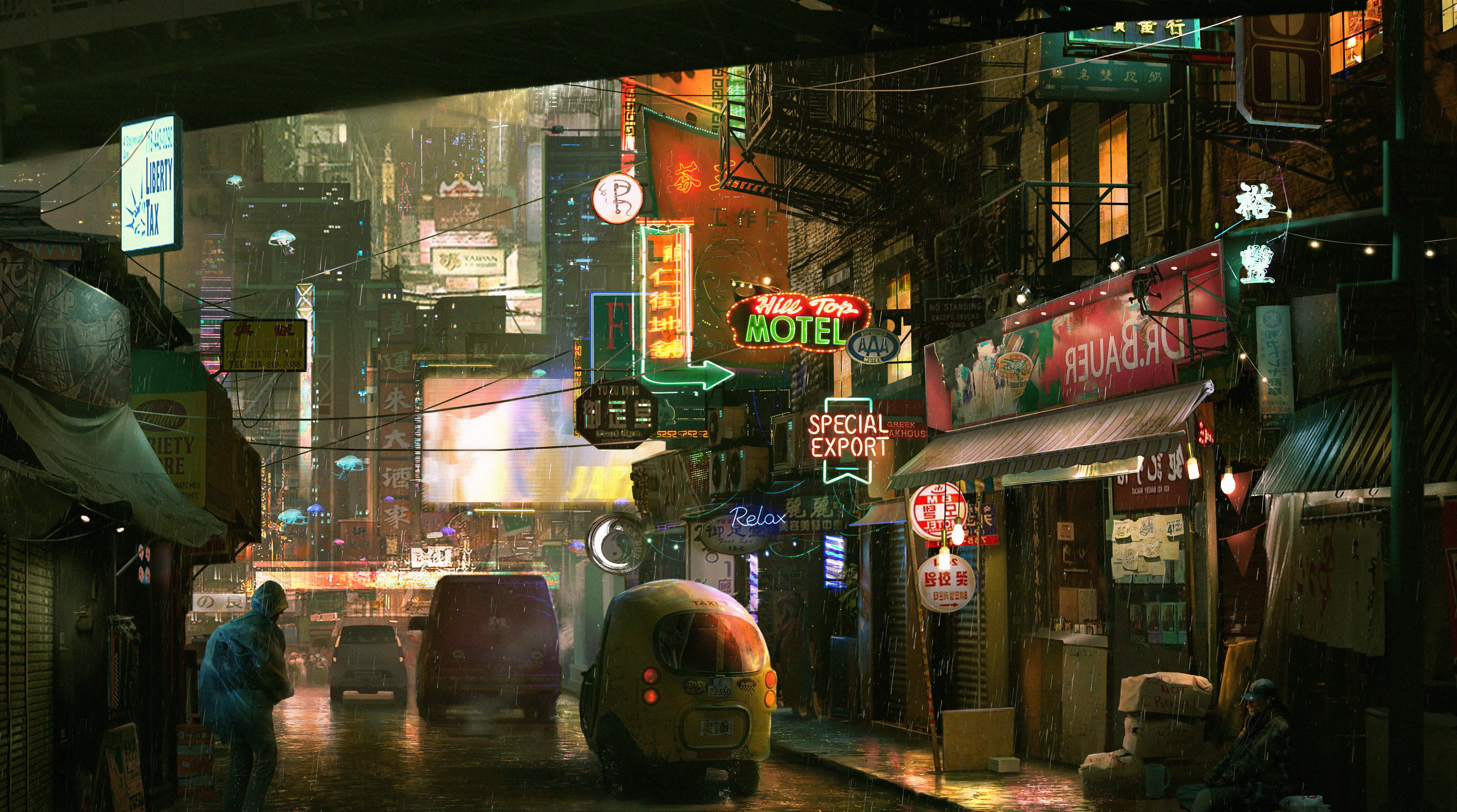Download Sci Fi City From Cyberpunk Desktop Wallpaper