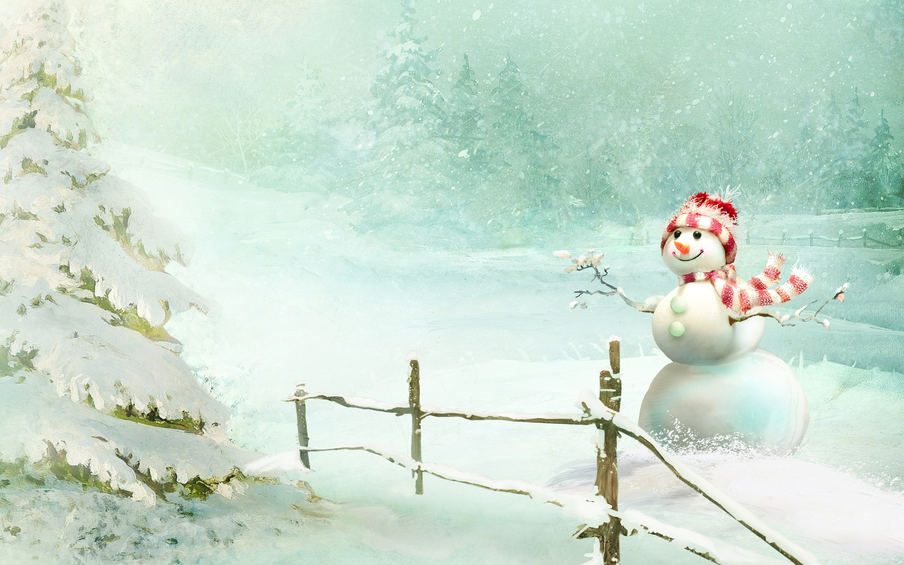 Christmas Snowman HD wallpaper