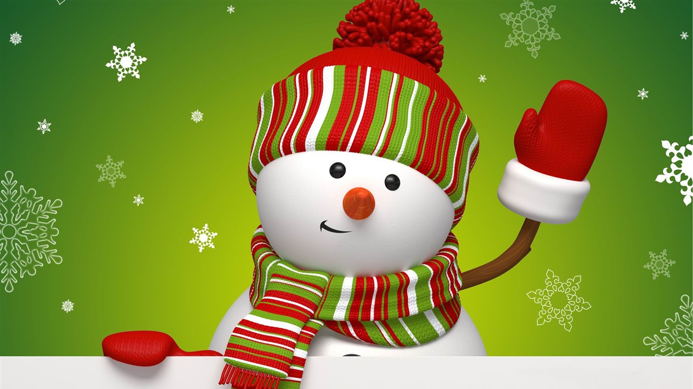 Aesthetic cute snowman Christmas HD computer wallpaper 07