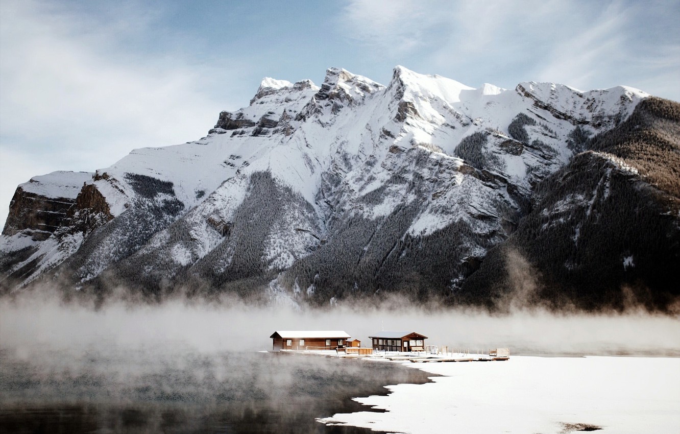 Wallpaper Canada, Albert, Rocky mountains, Lake Minnewanka image for desktop, section пейзажи