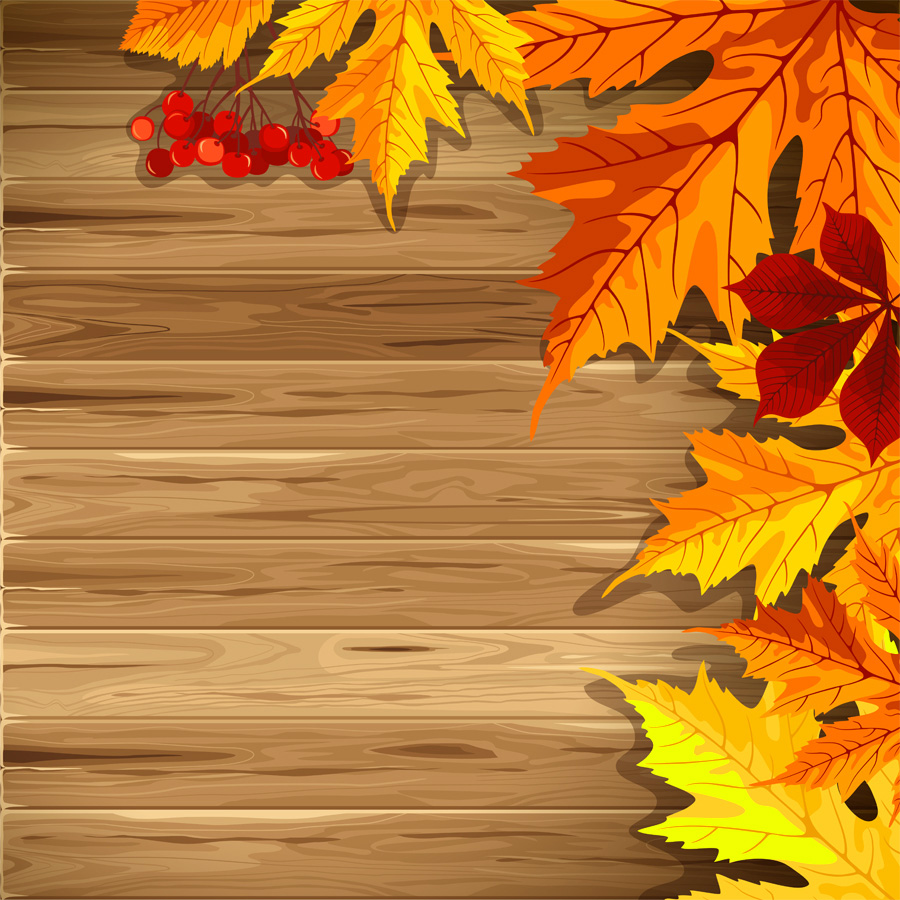 Wooden Fall Background with Leaves​-Quality Free Image and Transparent PNG Clipart
