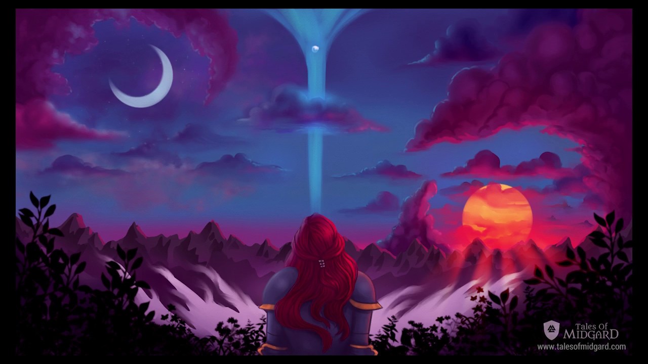 Sköll and Hati Wallpaper Digital Painting Tales of Midgar. Digital painting, Wallpaper, Painting