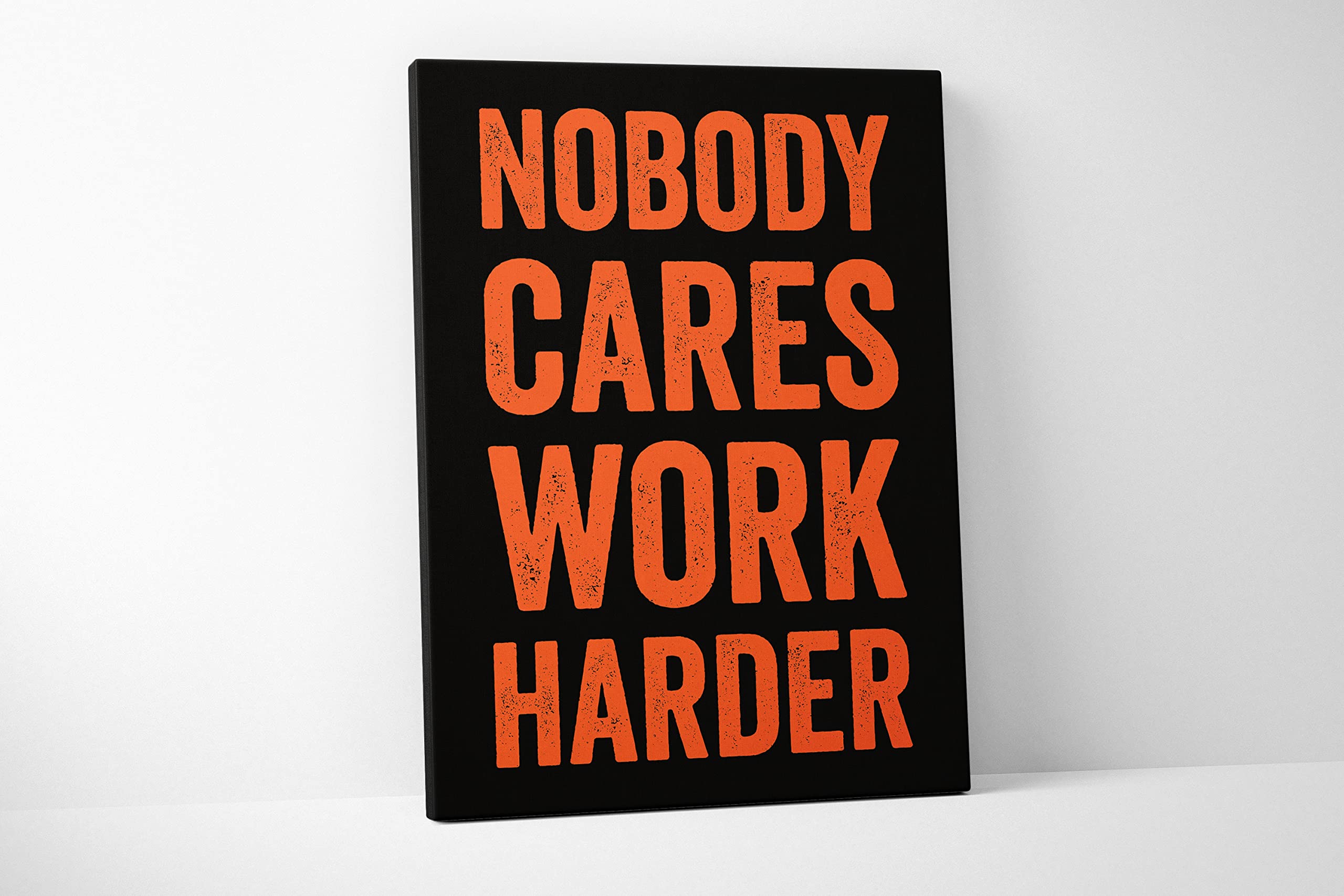 Nobody Cares Work Harder Canvas Gym Decor Motivational Quote Wall Art (8 x 10 Inches): Posters & Prints