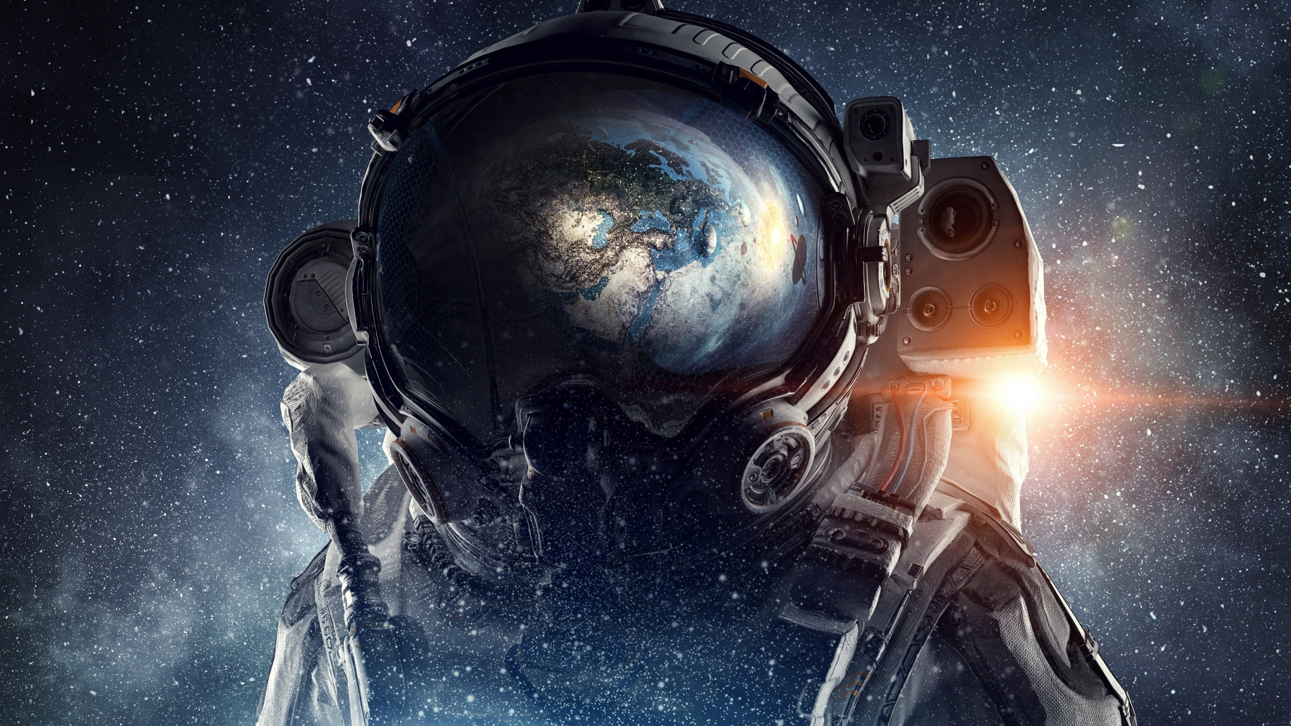 Download Astronaut, fantasy, space, artwork, stars wallpaper, 2560x Dual Wide, Widescreen 16: Widescreen