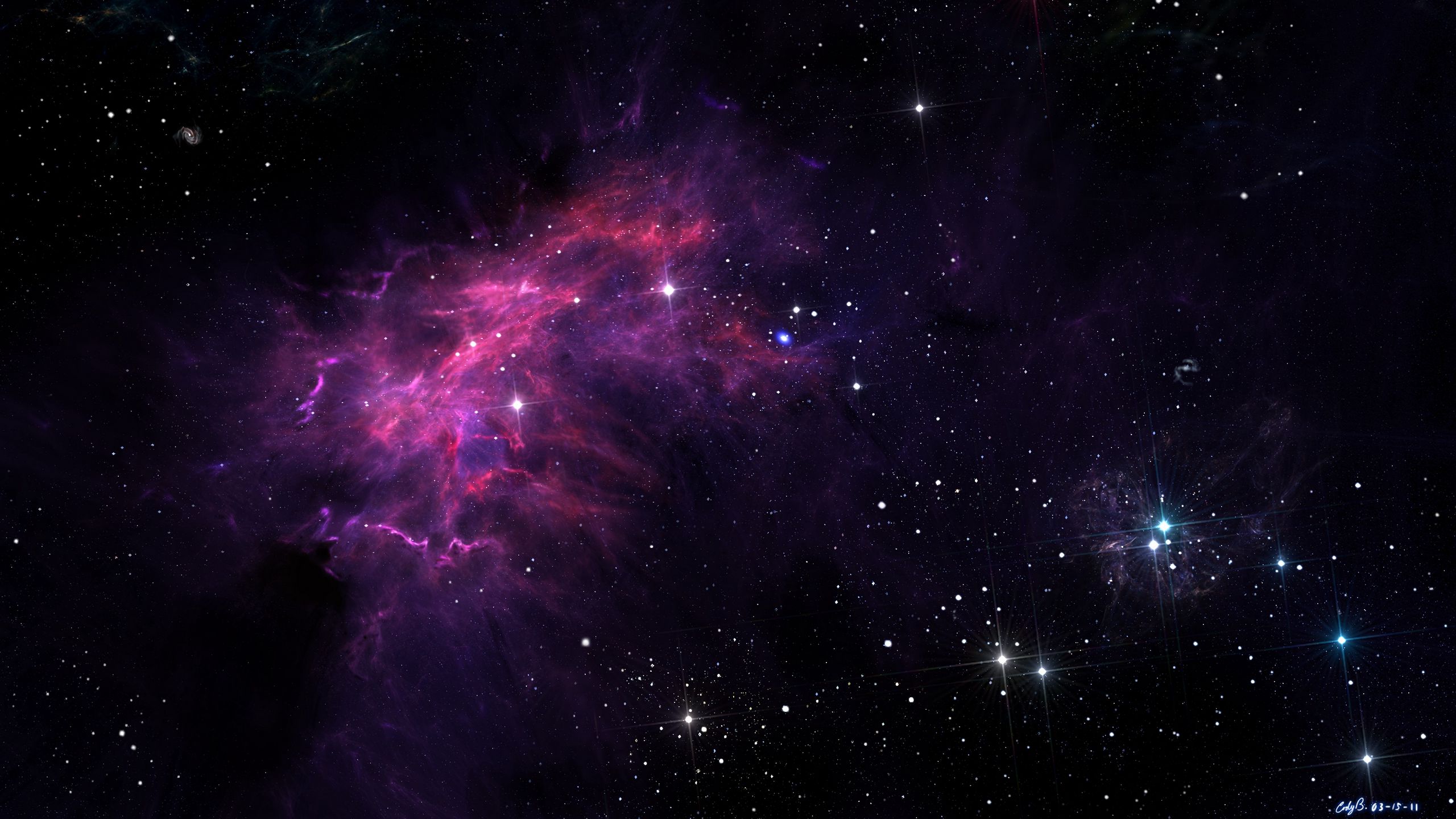 Download wallpaper 2560x1440 nebula, stars, galaxy, universe, space widescreen 16:9 HD background
