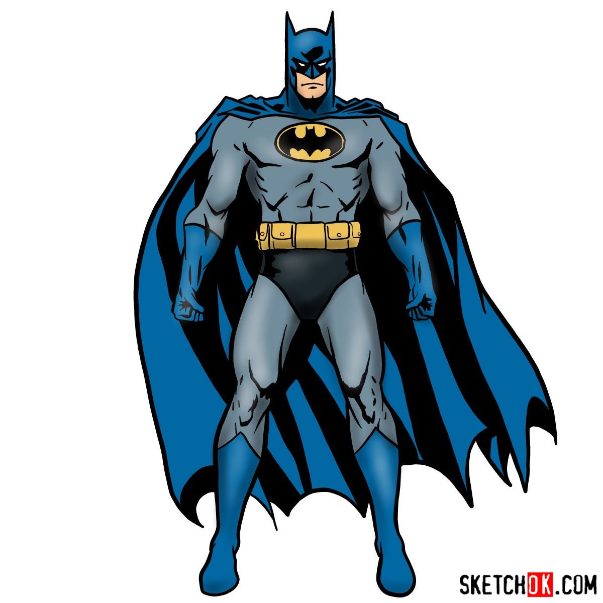 Batman in a classic suit easy drawing guides