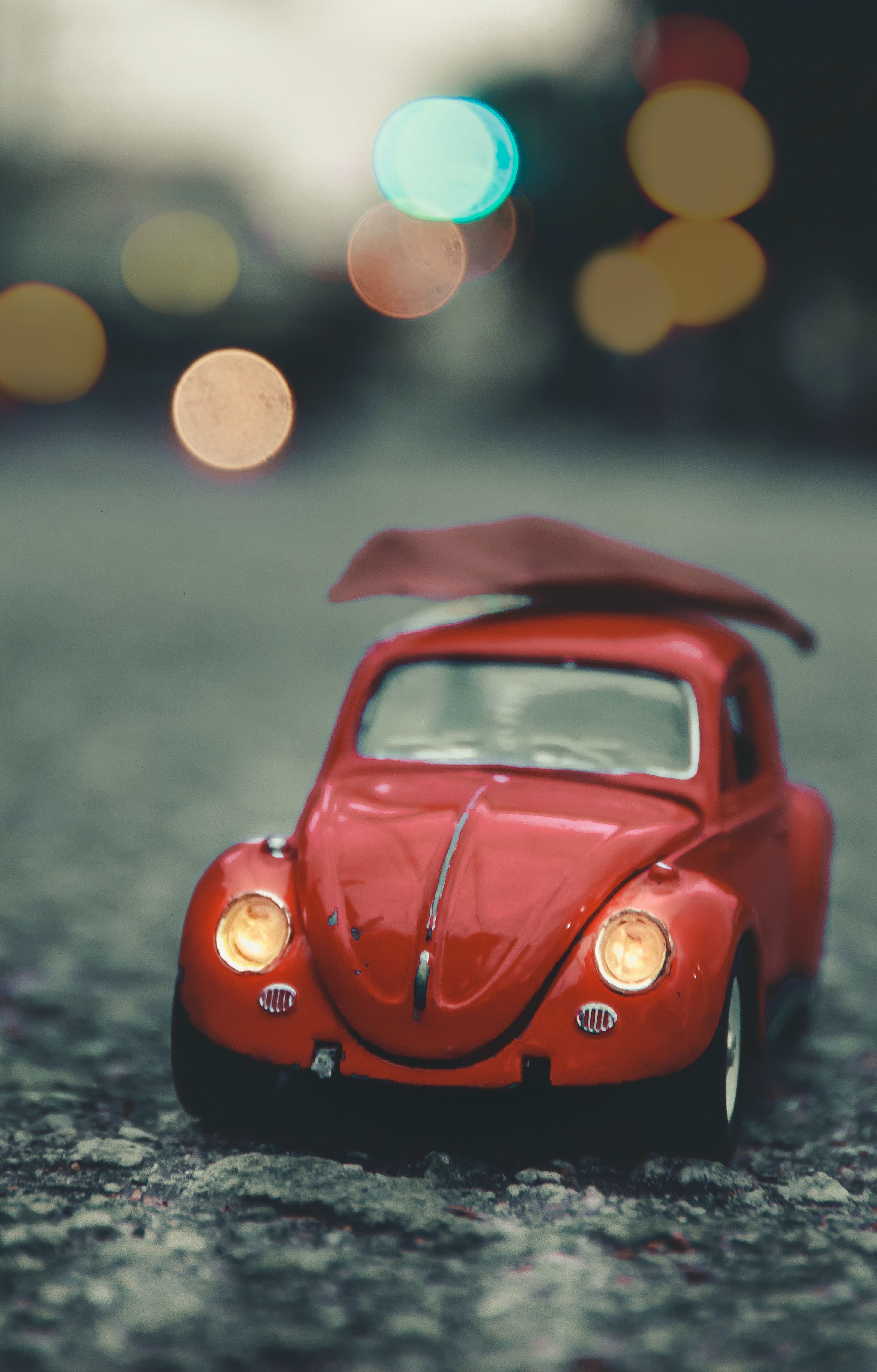 Wallpaper Red Volkswagen Beetle on Road During Daytime, Background -  Download Free Image