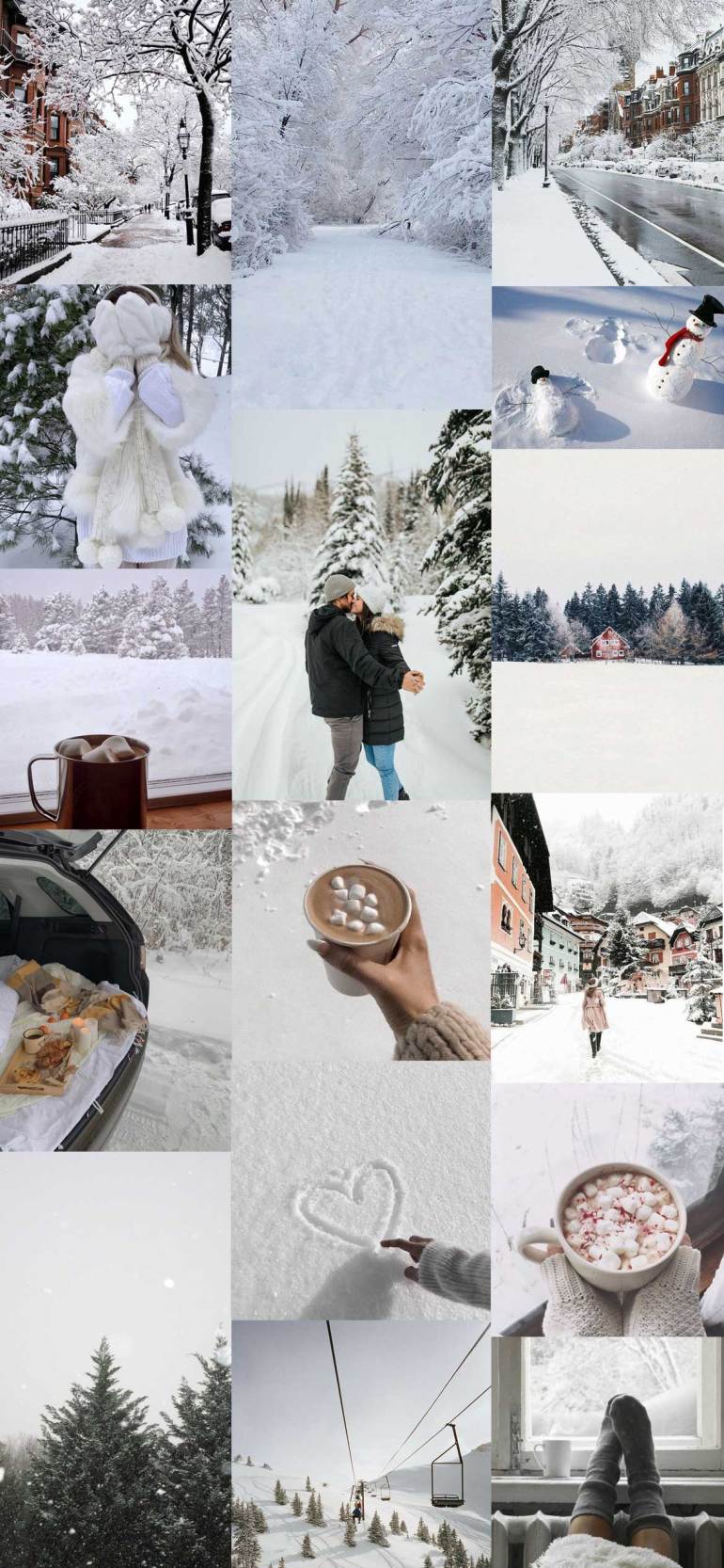 Collage Wallpaper Ideas, Winter Collage Aesthetic Wallpaper