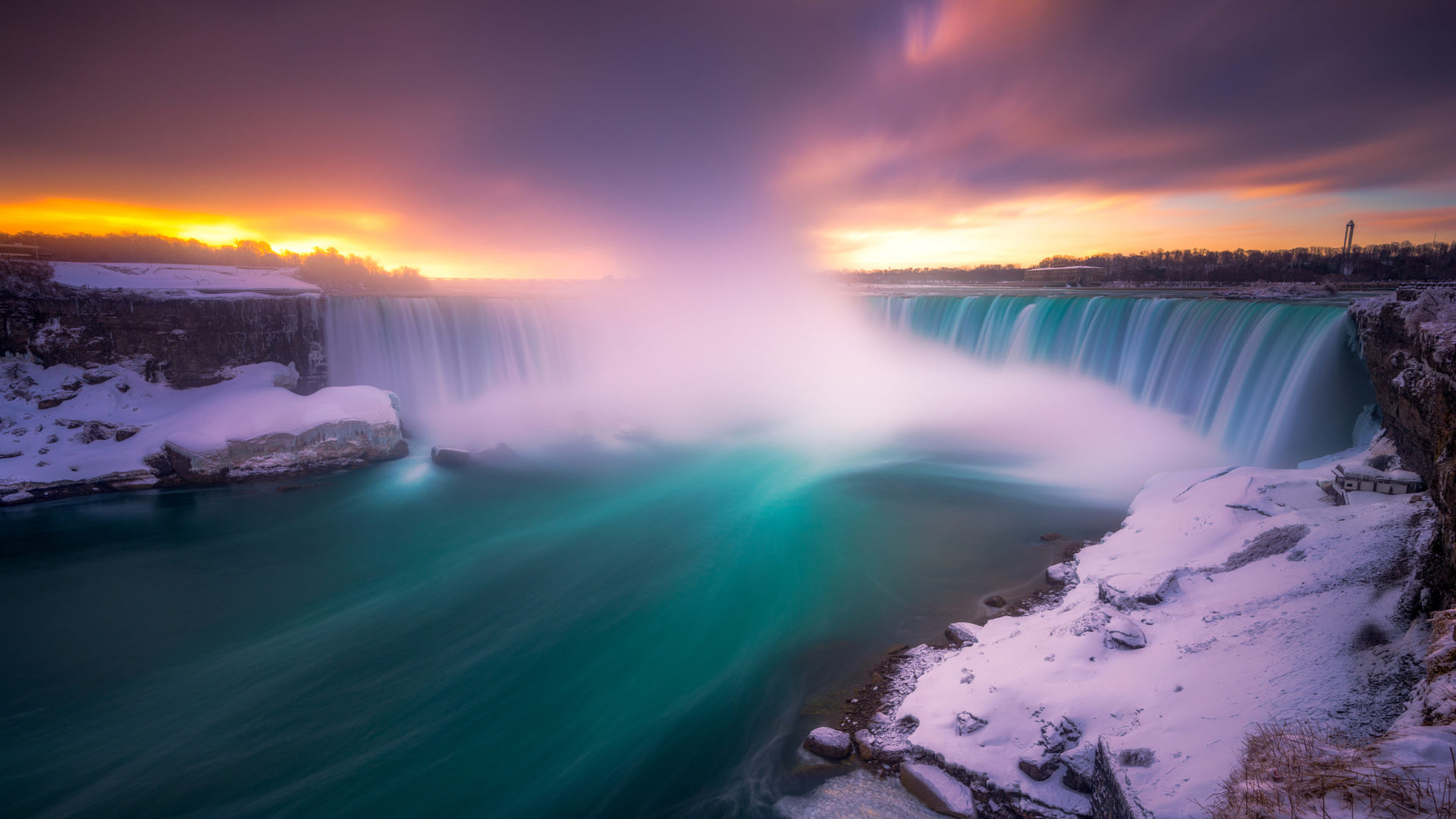 Niagara Waterfalls In Winter Three Waterfalls