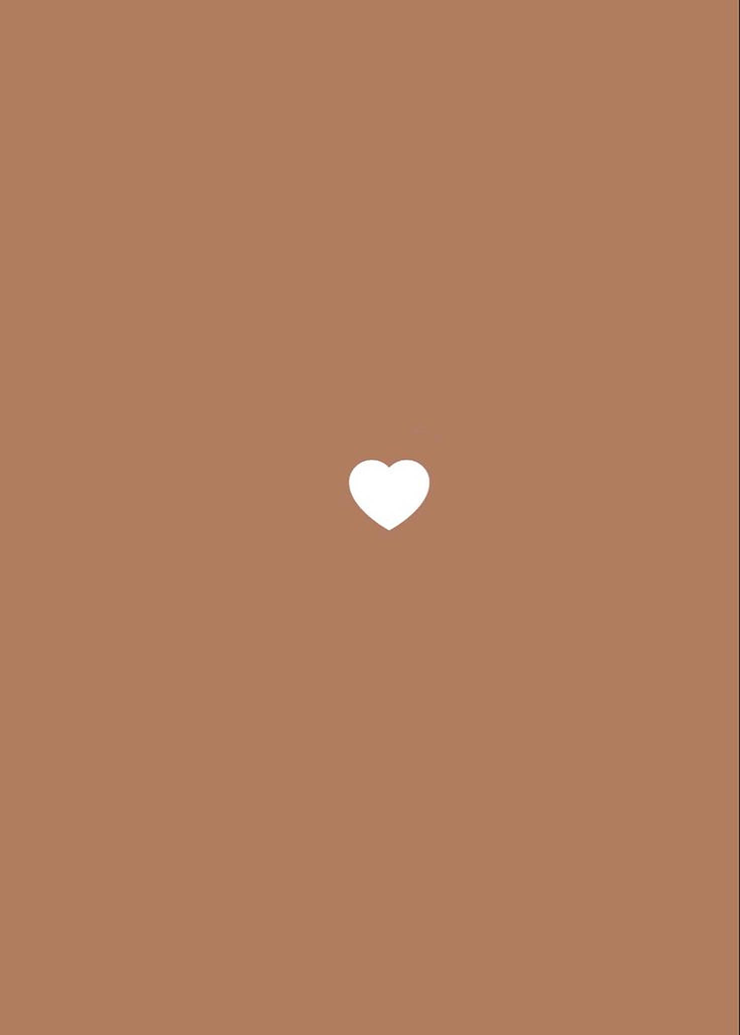 Download White Heart On Brown Wallpaper