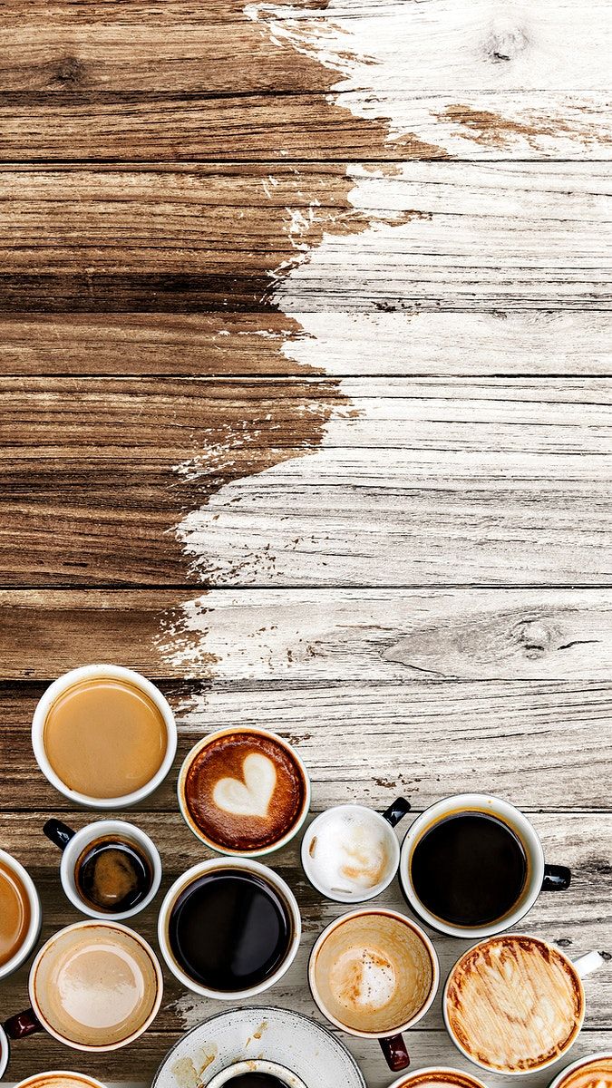 Coffee mugs on a pale white and brown wooden textured background. free image / nook. Coffee wallpaper iphone, Coffee wallpaper, Coffee image