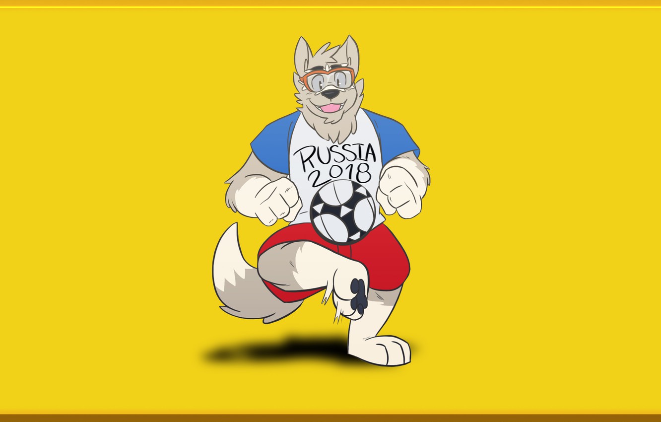 Wallpaper The ball, Sport, Football, Wolf, Russia, Art, 2018, FIFA, FIFA, World Cup 2018, Mascot, Zabijaka, Talisman, The world Cup 2018, Russia 2018, FIFA World Cup - for desktop, section минимализм