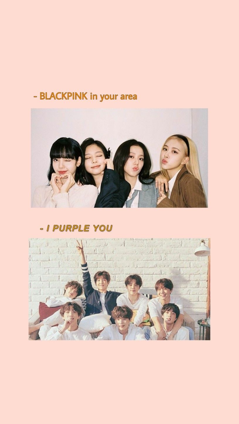 Armyblink aesthetic wallpaper. Black pink background, Blackpink and bts, Bts and blackpink lightstick wallpaper