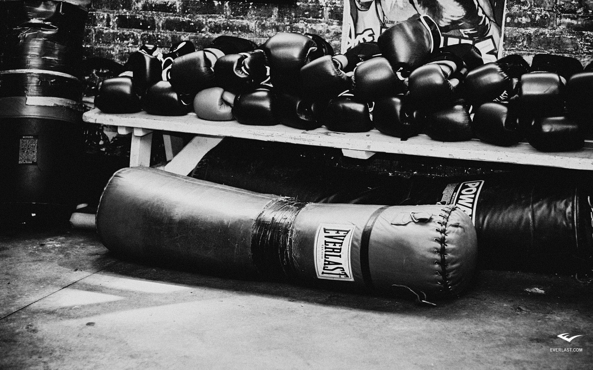 Download Boxing Equipment Black And White Wallpaper