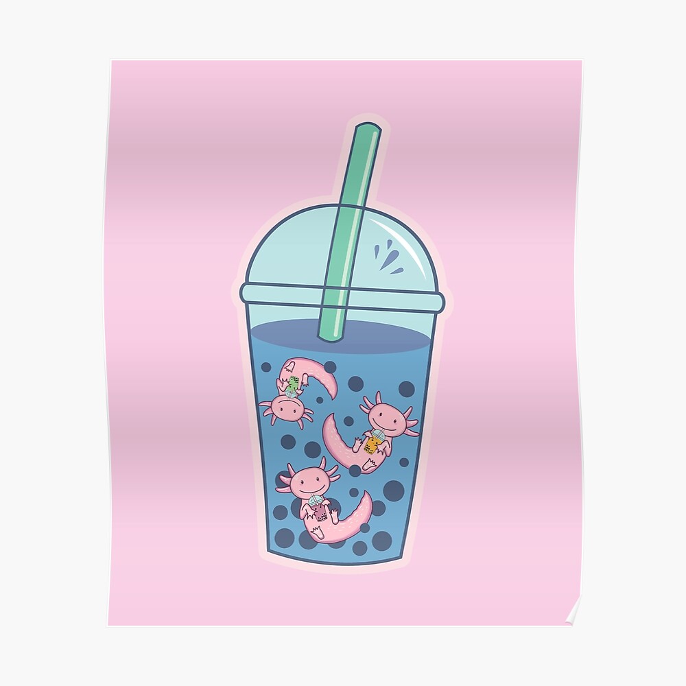 Axolotl Boba Tea Poster