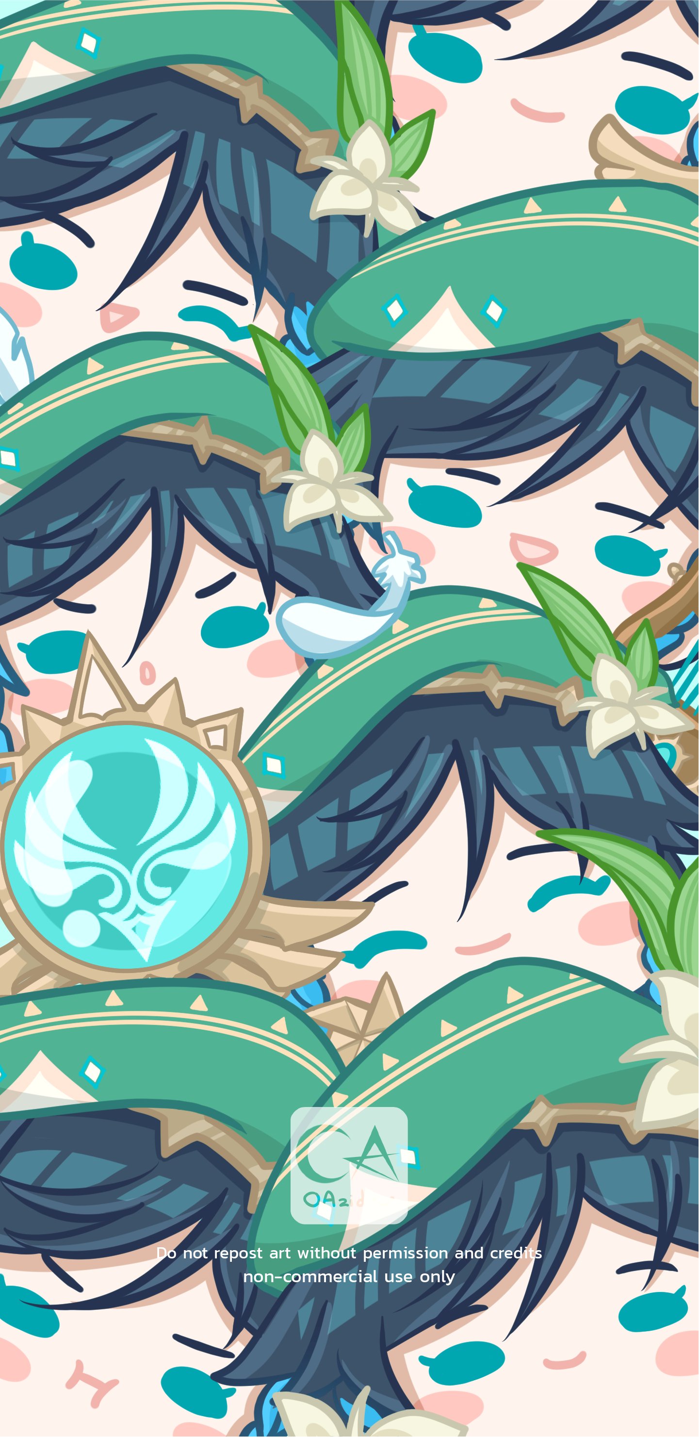 OAzid'm Already Posting Mondstadt Chibi Character Wallpaper On My. You Can Download The Full Size Wallpaper Here! **Do Not Repost Art Without Permission And Credits** *You Can Only