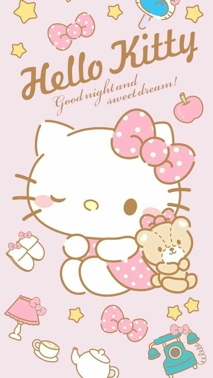 kawaii hello kitty pink wallpaper by greentea45 on DeviantArt