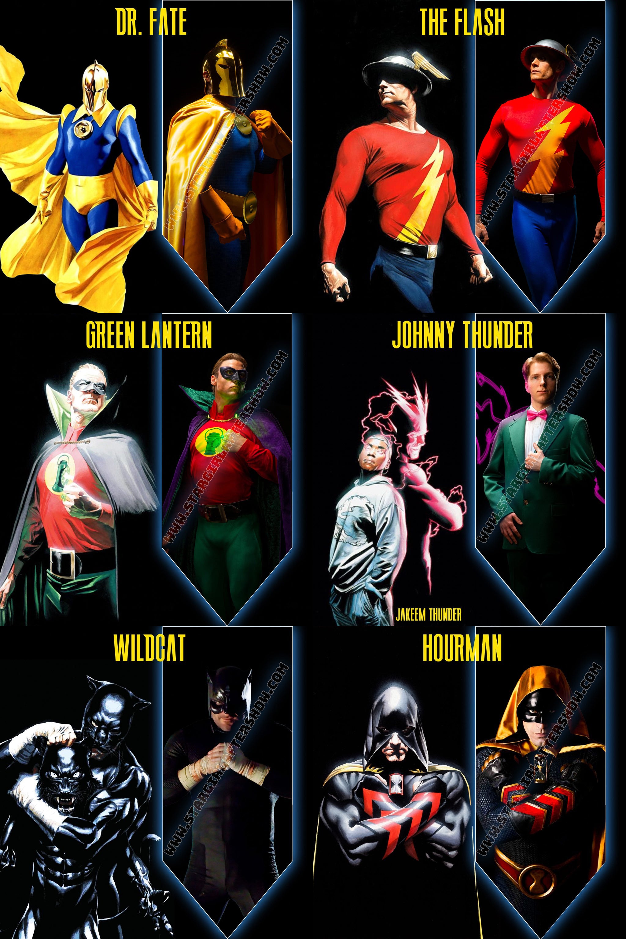 Artwork The JSA members from Stargirl and the JSA members illustrated