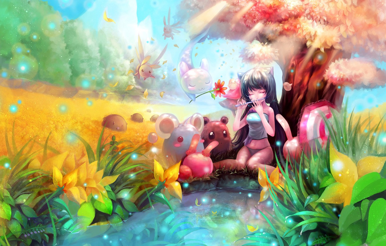 Wallpaper fiction, the game, creatures, girl, the magical world image for desktop, section сэйнэн
